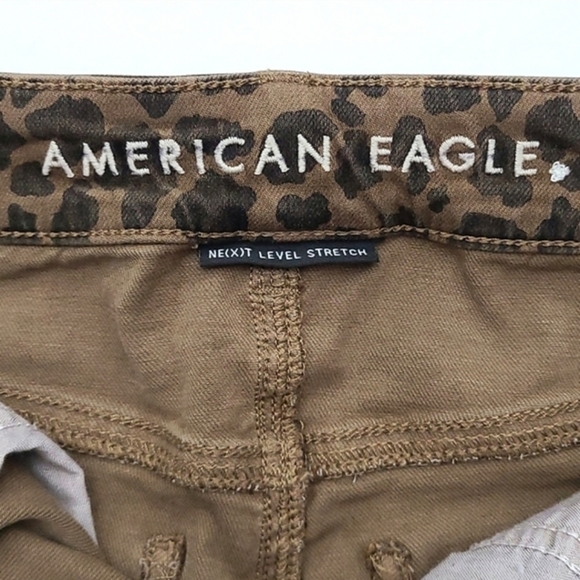 AEO Next Level Stretch Super Hi-Rise Jegging Two Tone Brown Animal Print Size 0 - Picture 6 of 15